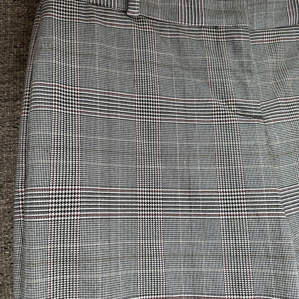 Talbots Petites Curvy Gray Glen Plaid Trousers Straight Leg Dress Pants 4P - Picture 4 of 13